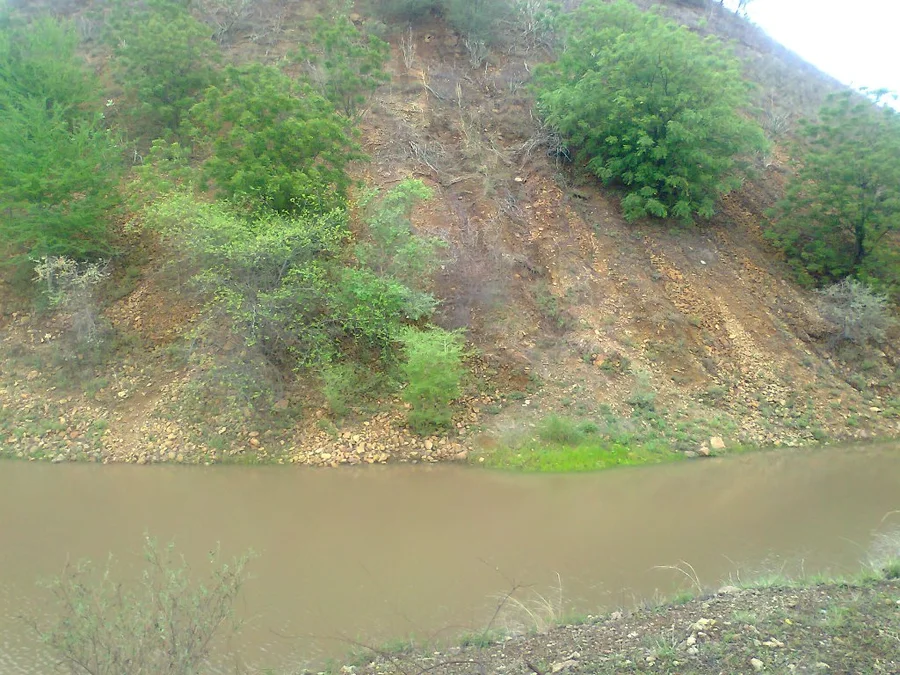 swimming pool at the base of the mountain