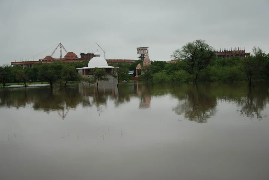 Area behind workshop under water as last year