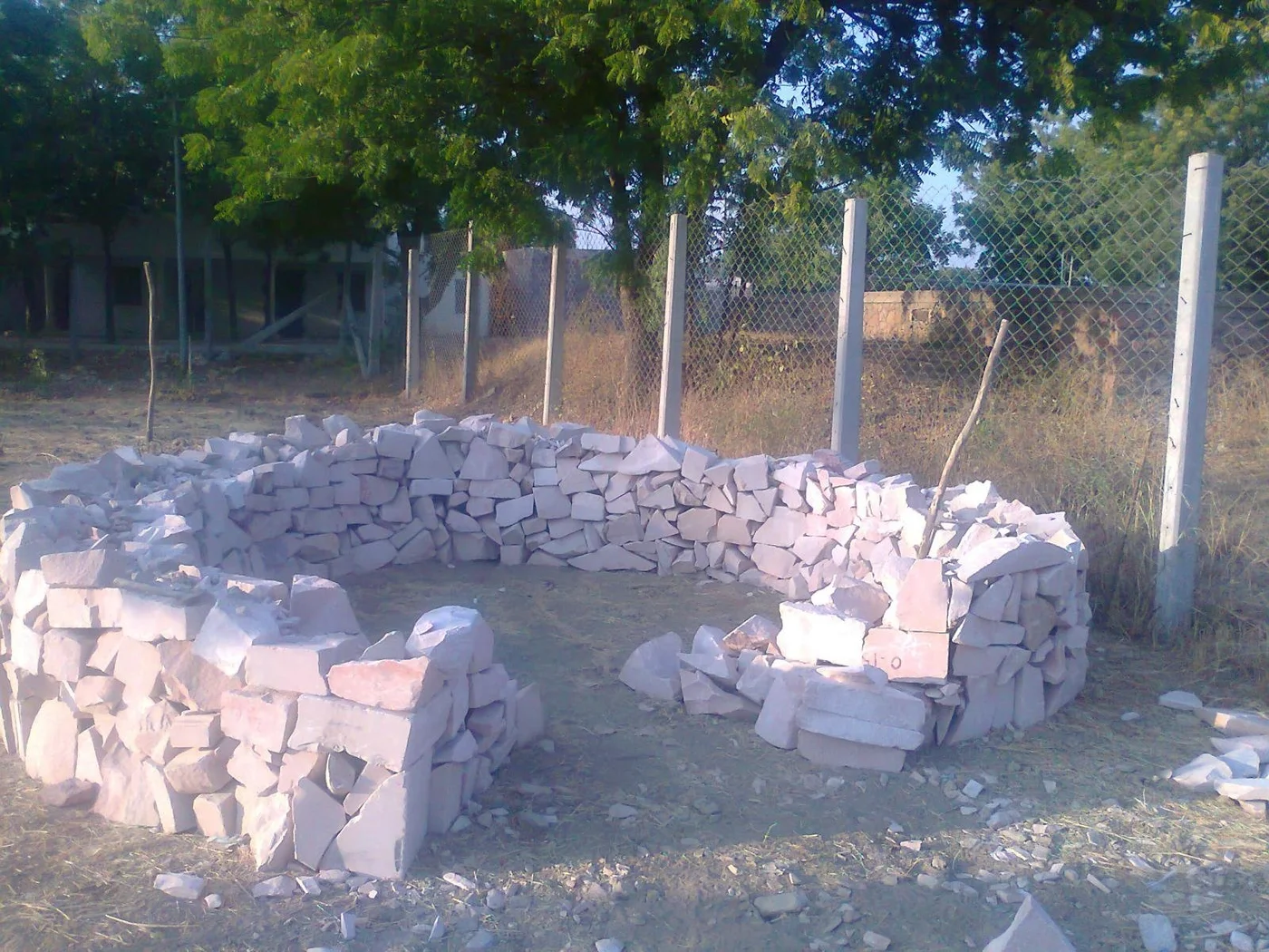 beginnings of a keyhole garden