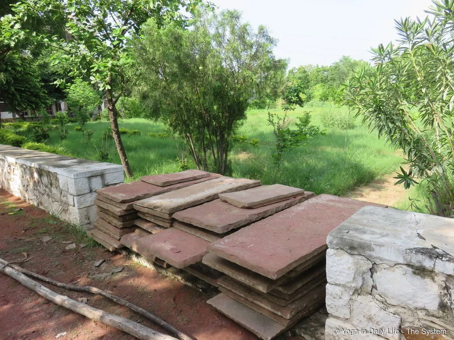 paving stones used to make a natural gate